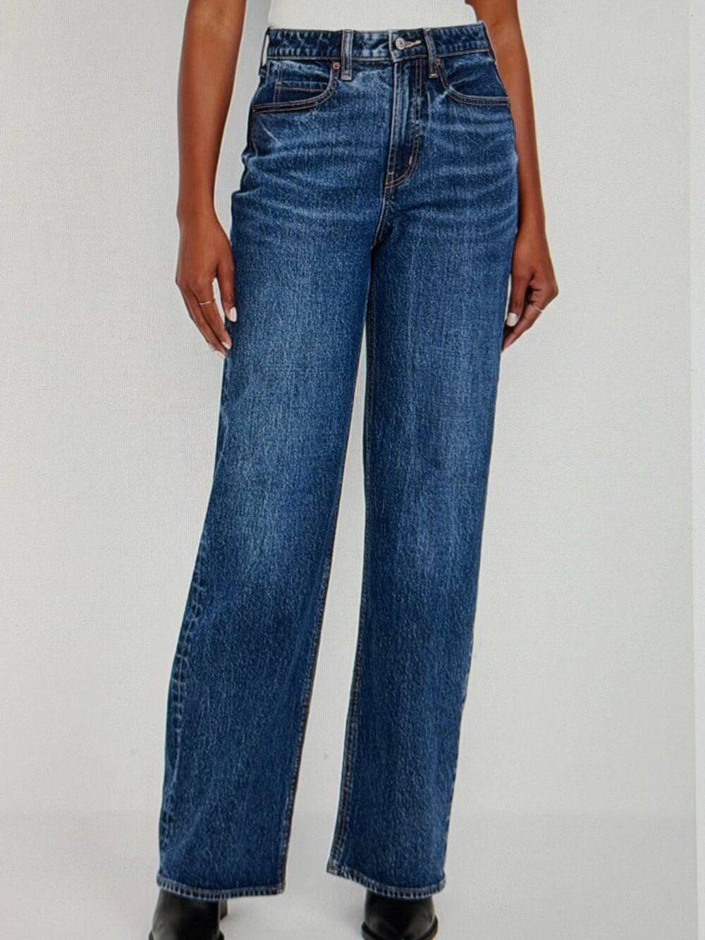 Old Navy Curvy Extra High Rise Secret Smooth Pockets Wide Leg Jeans